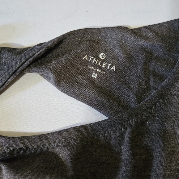 Athleta Flex Light Twist Long Sleeve Open Back Top - Charcoal Grey - Picture 2 of 5